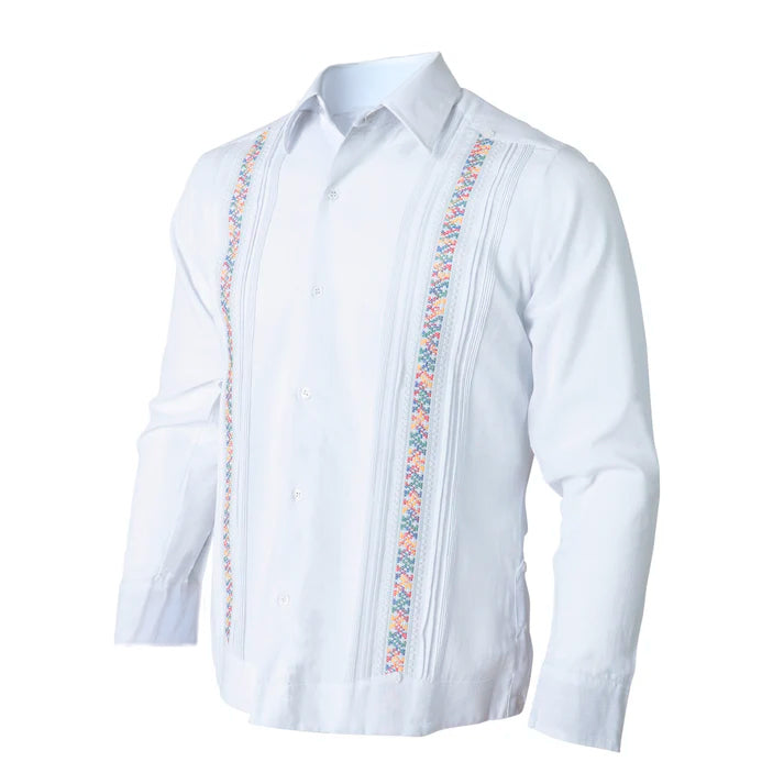 Guayabera boonil bordada de colores