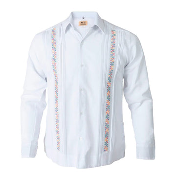 Guayabera boonil bordada de colores