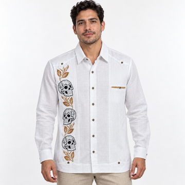 Guayabera Calavera Beige