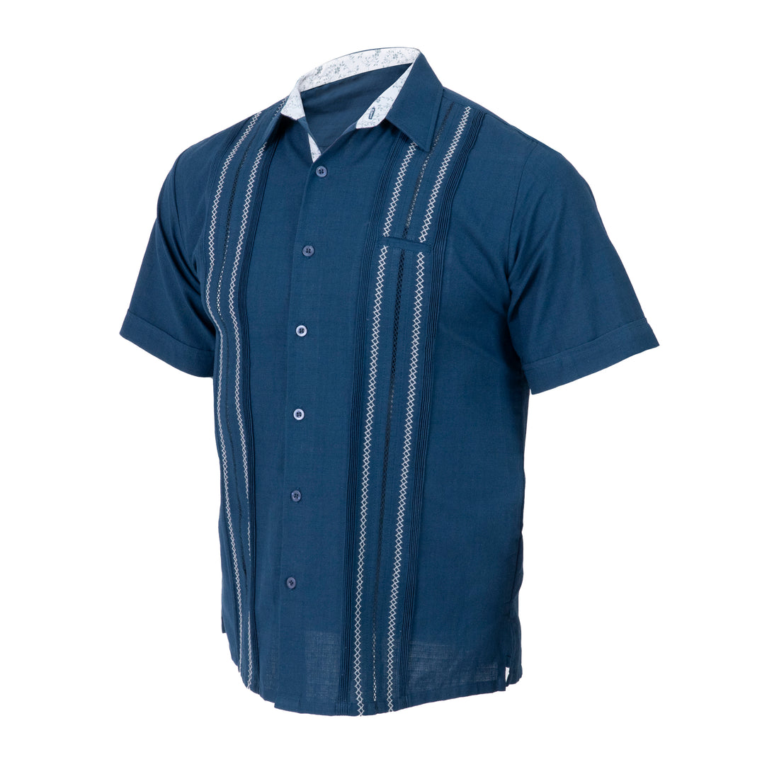 Guayabera verde petróleo con 3 picuetas