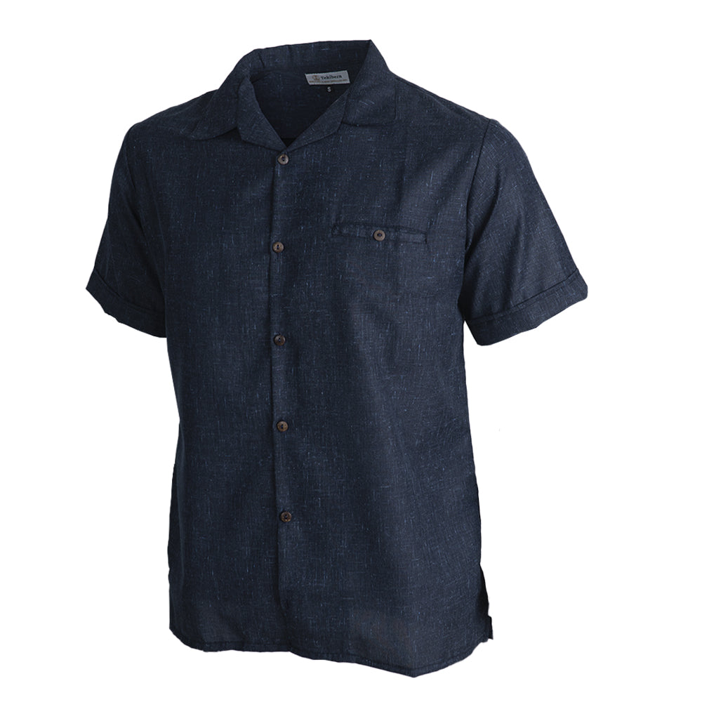 Camisa Odin manga corta de Lino Cancún Marino