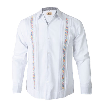Guayabera boonil bordada de colores