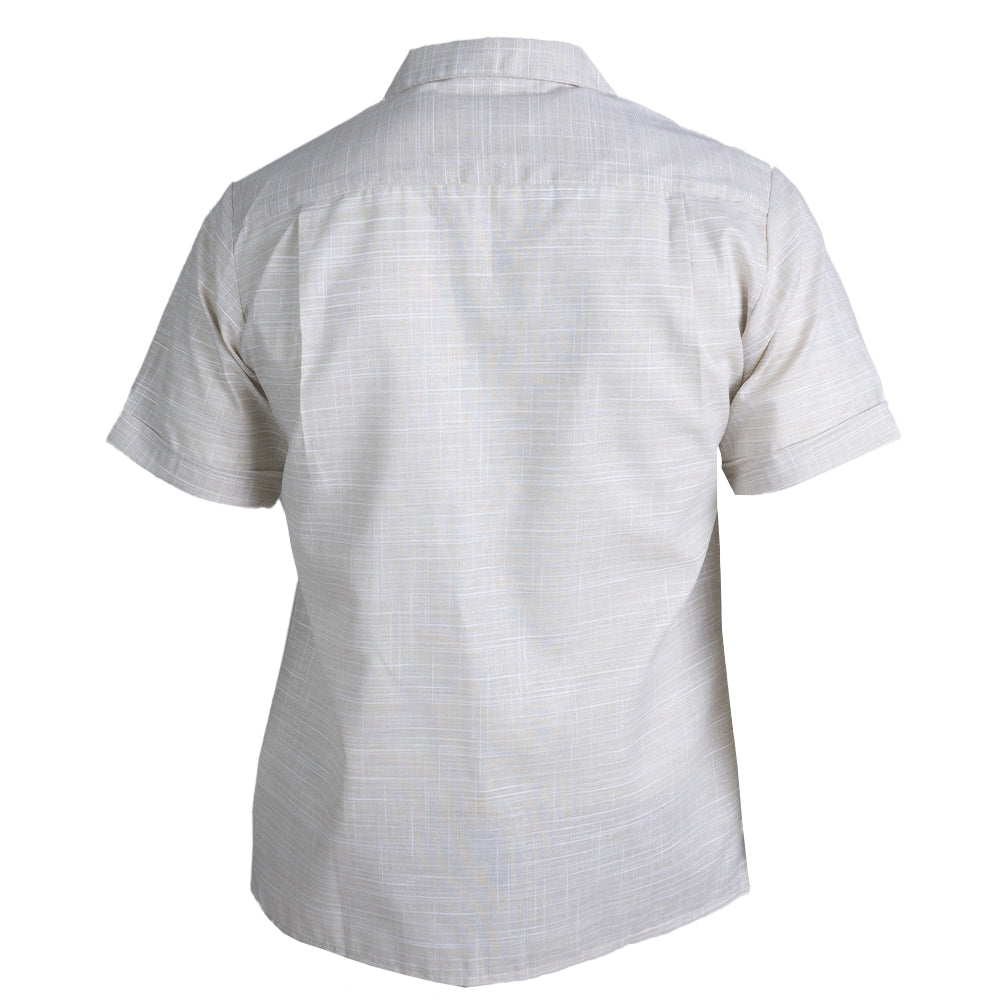 Camisa Odin manga corta de Lino Cancún Beige