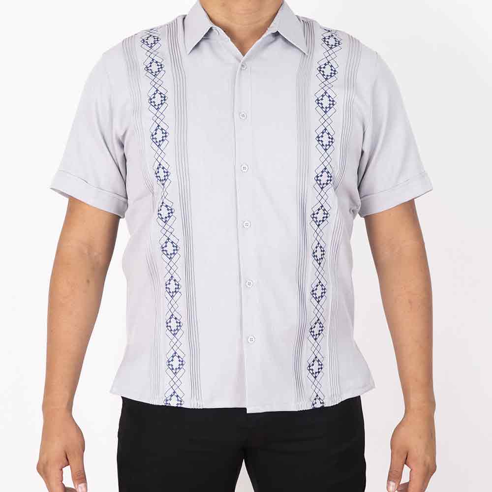 Guayabera Bordada, Manga Corta, Modelo Tablero
