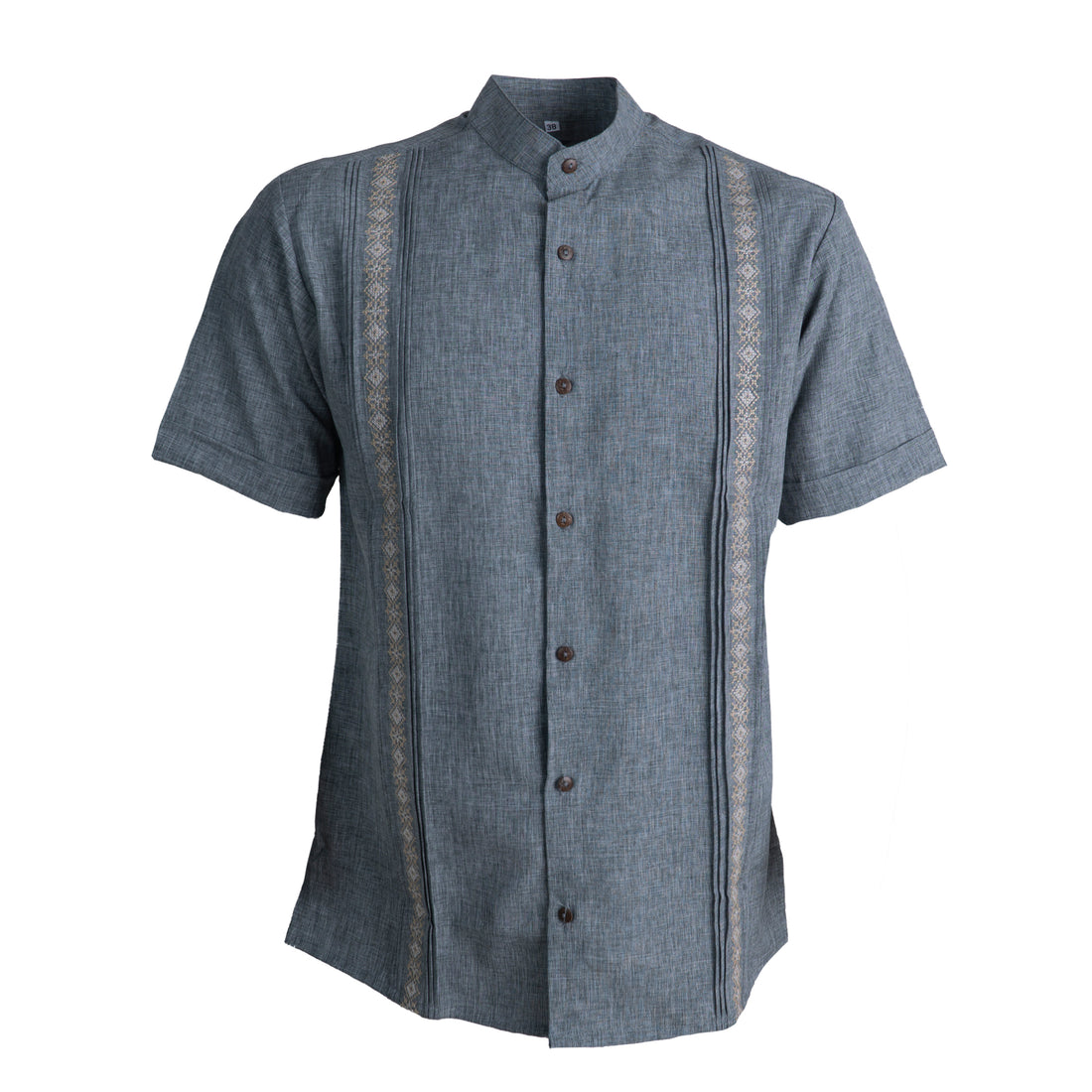 Guayabera Manga Corta Luceros Atlas Gris Jaspeado