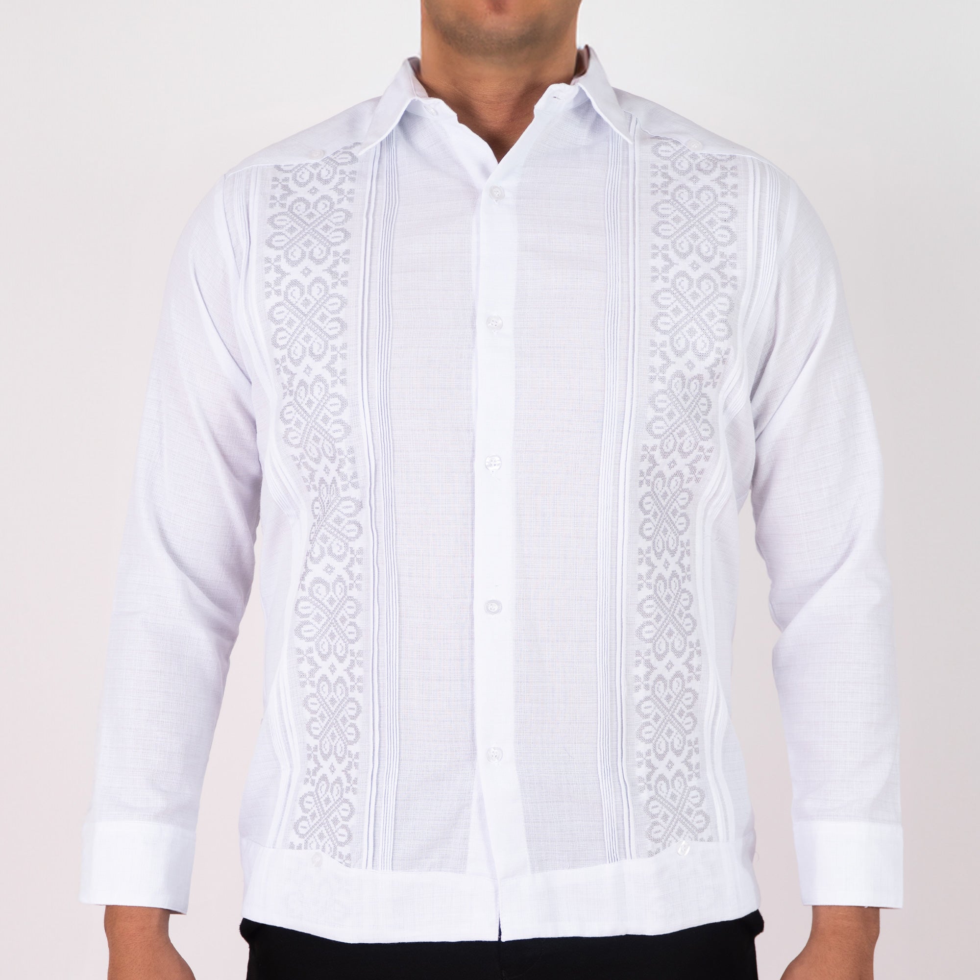 Guayabera Blanca, Gobernador, Manga Larga de Hombre, lino